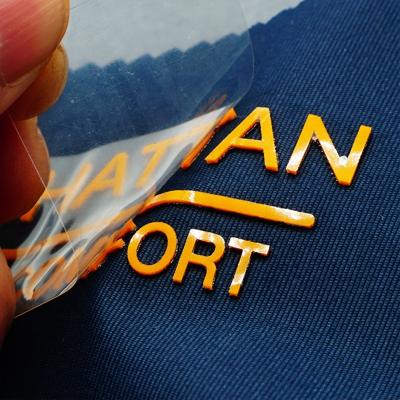 China Viable High Quality Custom Printed 3D Logo Heat Transfers Silicone Garment Label Iron On Heat Transfer Label For Clothes for sale