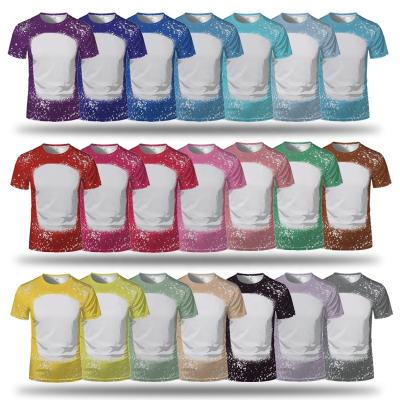 China Custom Blank Short Sleeve Anti-Wrinkle Sublimation Bleach Shirts Colors T-shirt Bleach Bleach Custom Made Printing for sale