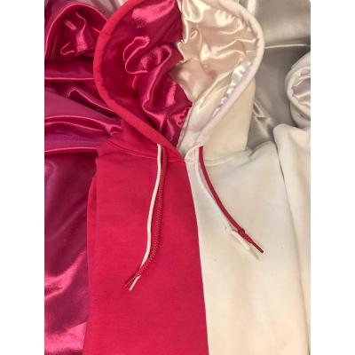 China Wholesale Custom Empty Logo Zipper Satin Hoodie Embroidery Cotton Drawstring Men's Blank Satin Striped Hoodie Fashion Anti-wrinkle New for sale