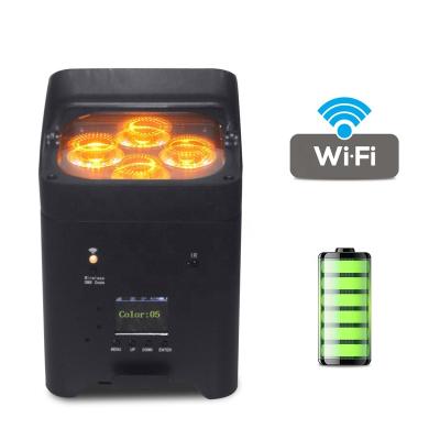 China Hotel rigeba hot sale product 4*18w RGBWAUV 6 in 1 battery wireless par light for events for sale