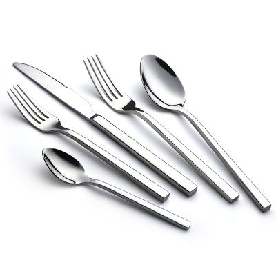 China Viable Goods Wedding Reusable 304 Knife Fork Spoon Gold Plated Teaspoon Mirror Stain Wedding 18/10 Stainless Steel Flatware Sets Flatware Set for sale