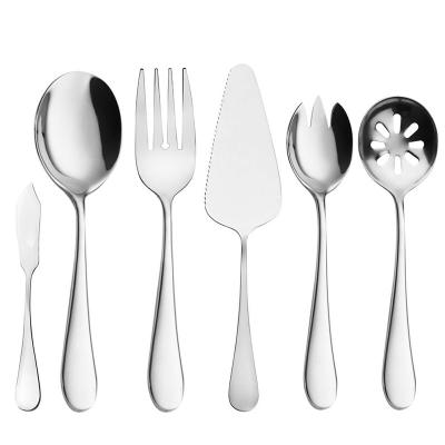 China Sustainable Sustainable Utensils Serving Set Flatware Serving Fork Spoon Stainless Steel Eco-Friendly For Home And Restaurant Spoons Metal 1-3 Days for sale