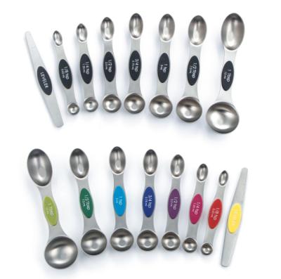 China 8Pcs Durable Stainless Steel Measuring Heads Double Magnetic Measuring Cups And Spoons Scoop Kitchen Accessory for sale