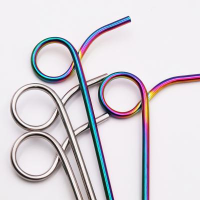 China Sustainable Wholesale Bar Accessories Stain Sustainable Goods Metal Drinks 304 Stainless Steel Drinking Straw for sale