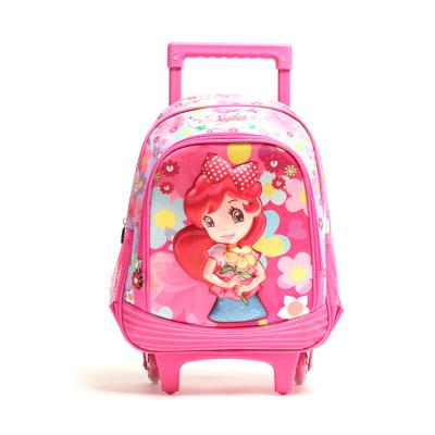 China Waterproof 2020 Kids Trolley Bag School Bags With Stationery Cartoon Trolley Bag Set for sale