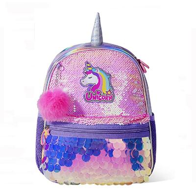 China 3D Sequin School Bag Reversible Animal Glitter Unicorn Backpack Reversible Sequin Backpack For Girls for sale