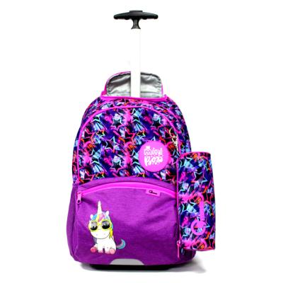 China Quanzhou Disen Waterproof Premium Quality School Trolley Bag With Pencil Bag for sale