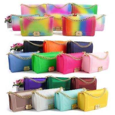 China RIJIAXIN High Quality Designer Handbags Women Rainbow Jelly Purse Silicone Cross - Body Bags Ladies Handbags Designer Purse Purse for sale