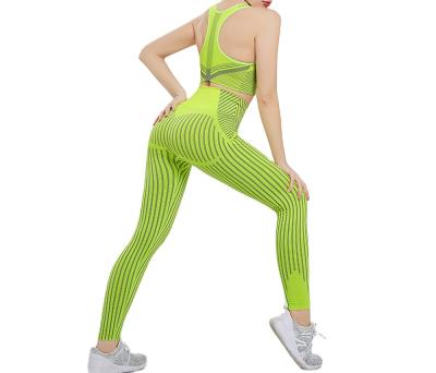 China High Quality Breathable Sportswear Suit Multi Color Fitness Running Two Piece Set Legging And Seamless Bra Yoga Set for sale