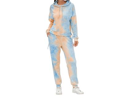 China Hot Selling Autumn Breathable 2 Piece Set Ladies Custom Tracksuits Suits Set Tie Dye Tracksuits Women's Sweat Suit Women's Tracksuits for sale