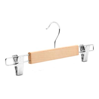 China Ushine Multifunctional High Quality Black Staples Wooden Trial Pants Hanger for sale