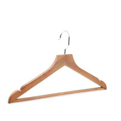 China Manufacturer dark natural high quality flat head promotion factory price color wooden HANGER HANGER for sale