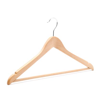 China 2020 Factory Wholesale Ushine Wooden Shirt Hanger Multifunctional Fashion Natural Color for sale