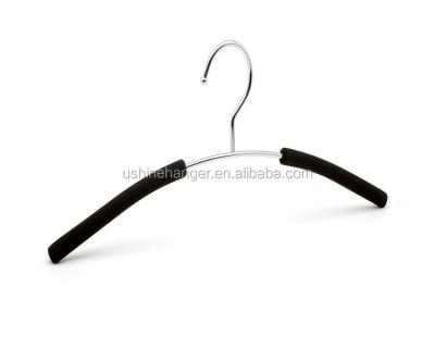 China EVA Chrom Plated Iron Metal Flat Foam Padded Hanger for sale