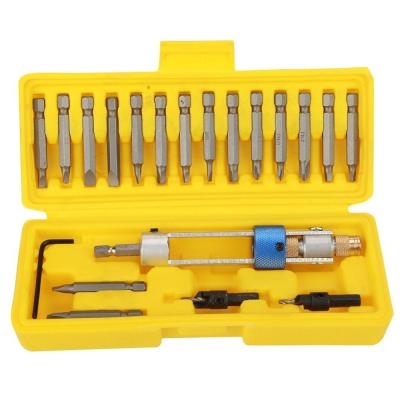 China Easily Switch Between 20PC Swivel Head Drill Driver Tools Quick Change Countersink Drill Bits Half Time Screwdriver Set for sale