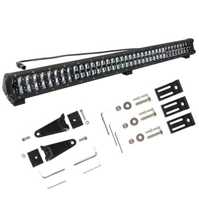 China 52 inch diecast aluminum housing barra led 4x4 312w curved 12V 24V straight spot and flood beam 5D double row combo led light bar for sale