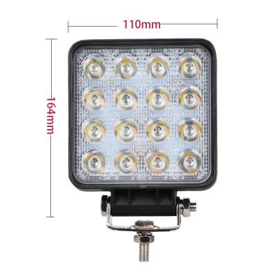 China Aluminum Alloy Factory Wholesale Dual Color 4 Inch LED Work Light Square Offroad Car 48W Led Auto Work Light for sale