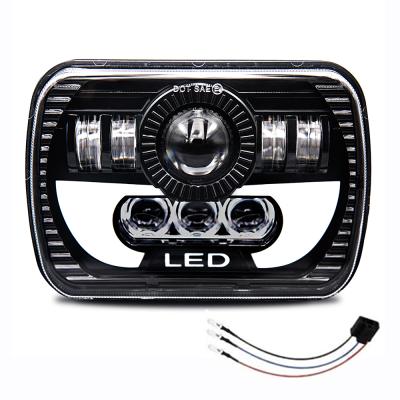 China PC Huiguang 90W Hi/Lo Beam 6x7 5x7 Spotlight Sealed Beam Rectangle Truck LED Headlights With DRL for sale