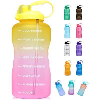 China Bpa Free One Gallon Sustainable Portable Sports Plastic Water Bottle Free Drinking Sports Bottle Wide Mouth Tritan Bottle With Scale for sale