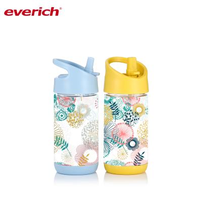 China Wholesale Sustainable Factory 350ml BPA Eastman Tritan Kids Free Plastic Water Bottles With Straw Lid for sale