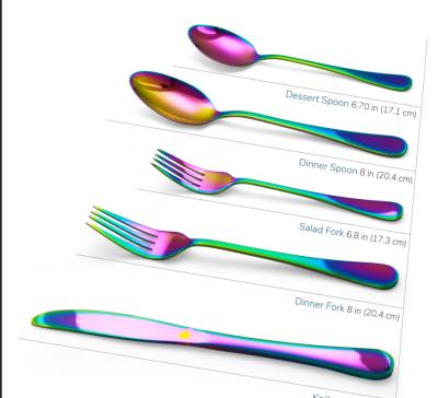 China Everich's Viable Kids Customized Stainless Steel Forks & Knives Spoons Dinnerware Set Dinnerware Steel Dinner Set for sale