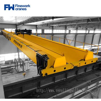 China Easy Operated Girder Bridge Crane 20 Ton Electric Crane Double Girder Bridge Lifting Aerial Machine for sale