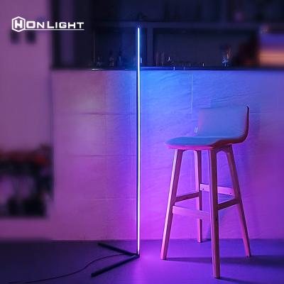 China HonLIGHT Minimalist Drop Shipping Minimalist RGB Remote Control Lightweight Modern Nordic Smart Led Corner Floor Lamps for sale