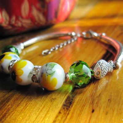 China Decorate China custom handmade silver style bracelet miao bracelet ladies ceramic jewelry bracelet for sale