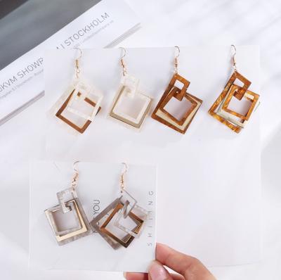 China Fashion new line acrylic geometry earrings acetic acid earrings drop goddess temperament earrings for sale