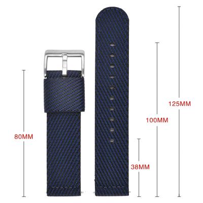 China Hot Sale Fabric Strap Waterproof Breathable Precision Woven Nylon Watchband For Watches for sale