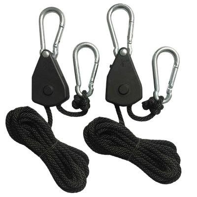 China Ratchet Ratchet Rope Hanger Bearing Diameter 68KG-75 Kg PP Pulley Rope 4mm Nylon Rope Ratchet Hangers for sale