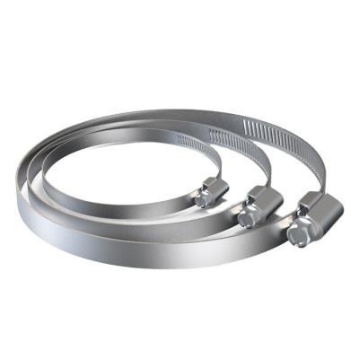 China Customized Health Care Size Ducting Flange Air Vent Hardware Stainless Steel Worm Drive Bridge Clamp Air Duct Suspension Flange for sale