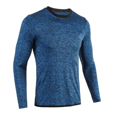 China Anti-Wrinkle Polyester T Shirt With Heather Color Men's Long Sleeve T Shirt For Gym Fitness Training Wear for sale