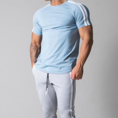 China Custom Anti-Wrinkle Muscle Fit T Shirt With Fringe T Shirt Men Cotton Slim Fit For Bodybuilding for sale