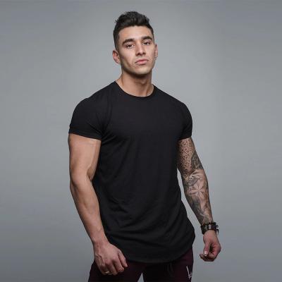 China Anti-wrinkle men's T-shirts for gym wear 95%cotton 5%spandex custom t-shirt simple blank crew neck gym shirts men for sale