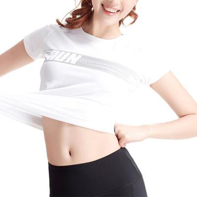 China Custom Anti-Wrinkle Women Gym T Shirts With Printing Logo T-shirt Women Short Sleeve For Sport Running for sale