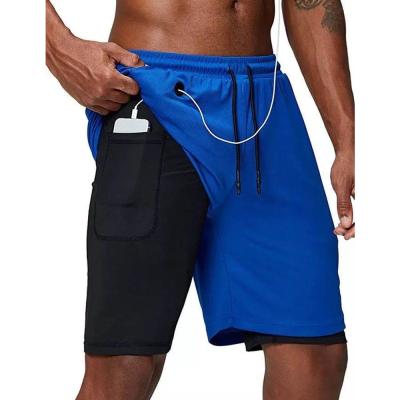 China Custom Anti-Wrinkle Athletic Shorts With Zipper Pockets Earphone Hole Mesh Abbreviations Running Sport for sale