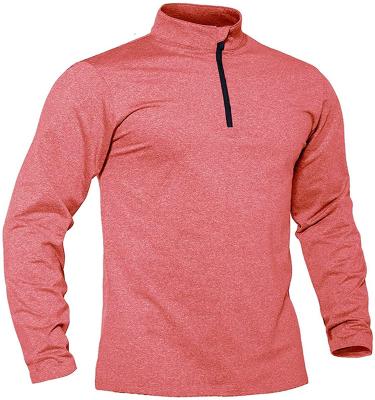 China Anti-wrinkle golf apparel outdoor sports pullovers 1/4 long zipper sleeve fleece pullover for men for sale