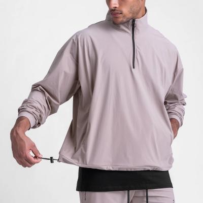 China Outdoor Stand-up Anti-wrinkle Collar Pullovers For Men's Training Quick-drying Oversized Half-zip Jumper Pullover for sale