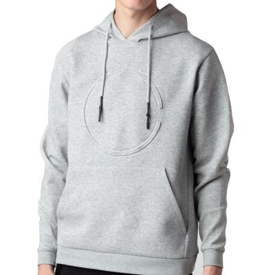 China High Quality Custom Anti-wrinkle 3D Logo Hoodies For Men Pullover Embossed Hoodie With 100% Cotton Plain Dyed for sale