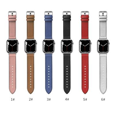 China 22mm Silicone Leather Watch Strap for iWatch Series 6 5 4 3 2 1 SE Luxury and Durable for sale