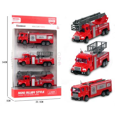 China Toy Factory diecast die cast fire engine car wholesale pull back vehicle toys fire engine fire fighting toy for sale