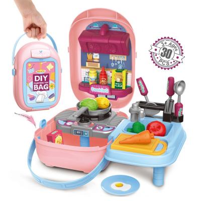 China Wholesale Plastic Kids Cooking Set Kids Pretend Play Toys Kitchen Toy Sets In Suitcase for sale