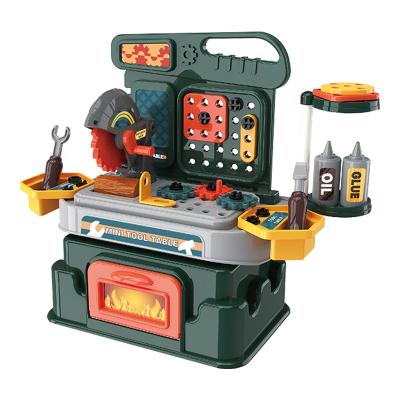 China Tabletop Game MODEL DIY Construction TOY Kids Pretend To Play Set Tool Toys Plastic My Workshop Mechanic Tool Toy for sale