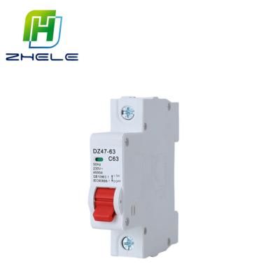 China Miniature Circuit Breaker DZ47 MCB 63A Miniature Rail Circuit Breaker 1p 2p 3p 4p DIN AC Circuit Bre 4500 From Professional Manufacturer for sale