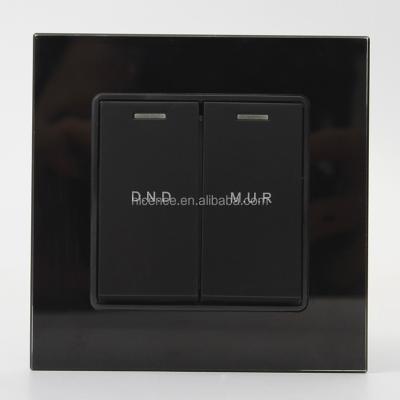 China Tempered Glass Push Button Room Service Switch Hotel Push Button DND WALL Switch for sale