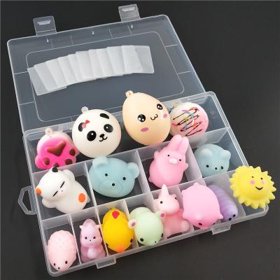 China As Picture Amazon Hot Item 16 Pcs Set Cute Mini Squeeze Squishy Soft Stress Relief Toys Gifts for sale