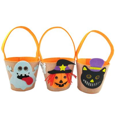 China As Picture Factory Directly Sale Pumpkin Halloween Bucket Bag Decoration Tote Sack Treat Candy Bag New Gift For Kids for sale