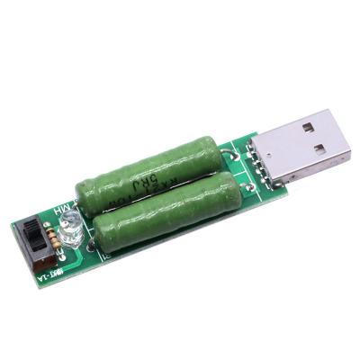 China Other USB Port 2A 1A Mini Discharge Load Resistor Digital Meter Current Voltage Tester With Switch 1A Green Led Red 2A Led for sale