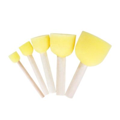 China Easy To Carry 5 Pieces Paint Sponges Assorted Size Round Sponge Foam Brushes For Painting for sale